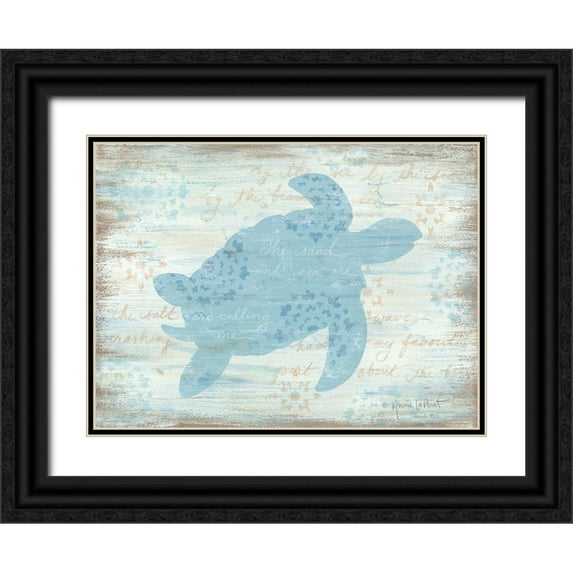 LaPoint, Annie 32x25 Black Ornate Wood Framed with Double Matting Museum Art Print Titled - Ocean Turtle