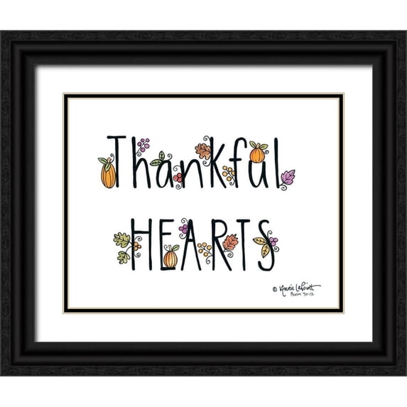 LaPoint, Annie 32x26 Black Ornate Wood Framed with Double Matting Museum Art Print Titled - Thankful Hearts