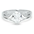 thumbnail image 1 of LaRaso & Co 1.25Carat Pear Cut Vintage CZ Engagement Ring for Women Size 10, 1 of 5