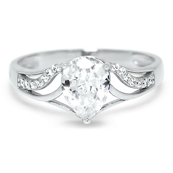 LaRaso & Co 1.25Carat Pear Cut Vintage CZ Engagement Ring for Women Size 10