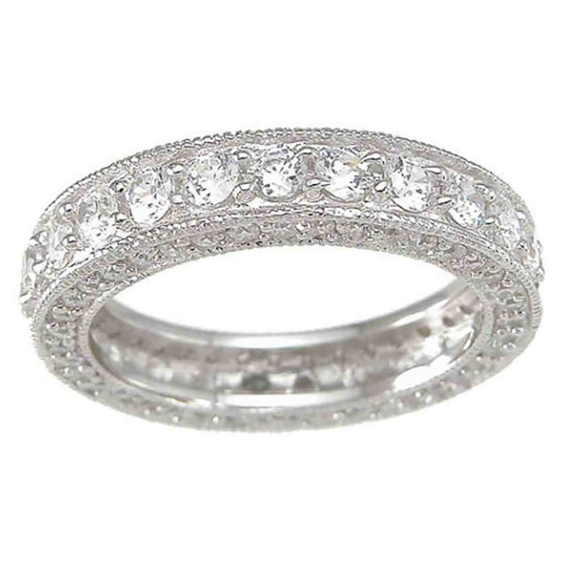 LaRaso Co CZ Wedding Band Eternity Anniversary Ring for Women Size 9