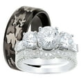 thumbnail image 1 of LaRaso & Co HIs Her Trio Wedding Ring Set Matching Bands for Him Size 9 and Her Size 5, 1 of 6