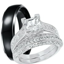 LaRaso & Co Vintage His Her Wedding Set TRIO Couples Engagement Rings Men Women 5/9