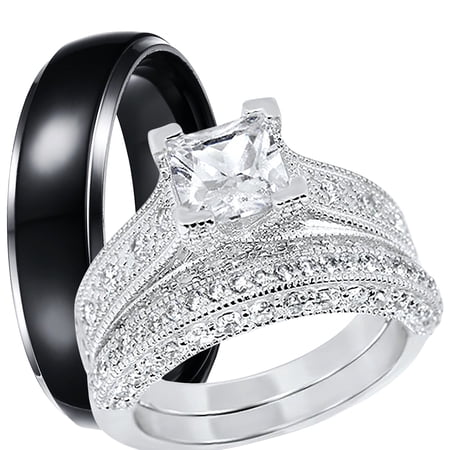 LaRaso & Co Vintage His Her Wedding Set TRIO Couples Engagement Rings Men Women 5/9