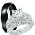 thumbnail image 1 of LaRaso & Co Vintage His Her Wedding Set TRIO Couples Engagement Rings Men Women 7/8, 1 of 7