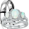 thumbnail image 1 of LaRaso & Co His Her Wedding Ring Set Matching Bride Groom Couples Engagement Rings 8/9, 1 of 6