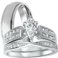 thumbnail image 1 of LaRaso & Co His Her Wedding Rings Set TRIO Couples Engagement Rings Bride Groom Men Women 8/9, 1 of 6