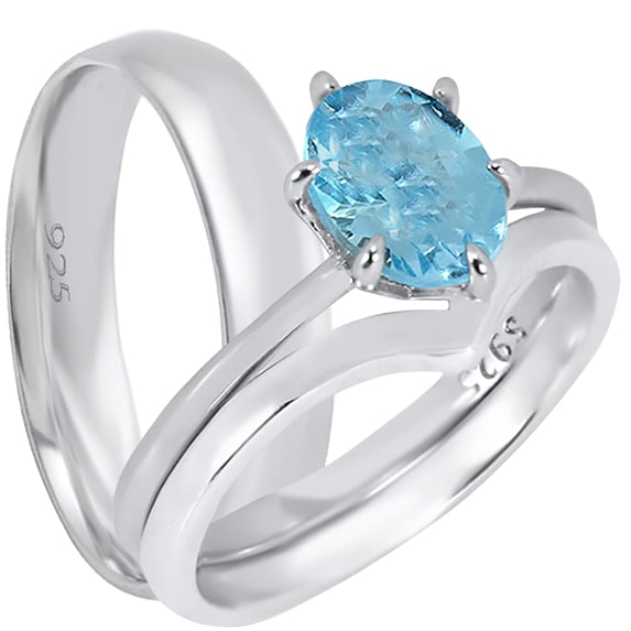 LaRaso & Co His Her Wedding Set TRIO Couples Wedding Engagement Rings Bands Set Him Her 8/9