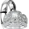 thumbnail image 1 of LaRaso & Co His Hers Rings Wedding Ring Set CZ Bridal Sets Couple Rings Women Men Bride Groom 6/8, 1 of 6