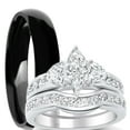 thumbnail image 1 of LaRaso & Co His Hers Wedding Ring Set Marquis Engagement Couples Promise Rings Her 6 Him 13, 1 of 6