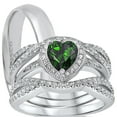 thumbnail image 1 of LaRaso & Co Silver Wedding Ring Set TRIO His Her Engagement Rings Men Women Sizes 8/10, 1 of 6