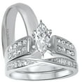 thumbnail image 1 of LaRaso & Co Silver His Hers Wedding Ring Set TRIO Matching Rings for Him Her Sizes 7/9, 1 of 6