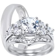 thumbnail image 1 of LaRaso & Co Silver His Hers Wedding Ring Set TRIO Matching Rings for Him Her Sizes 9/15, 1 of 6