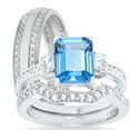 thumbnail image 1 of LaRaso & Co Silver Wedding Ring Set TRIO His Her Engagement Rings Men Women 9/10, 1 of 5