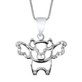 thumbnail image 1 of LaRaso & Co Sterling Silver When Pigs Fly Pendant Necklace Jewelry Gifts for Mom Mothers Day Mom (18 Inch), 1 of 4