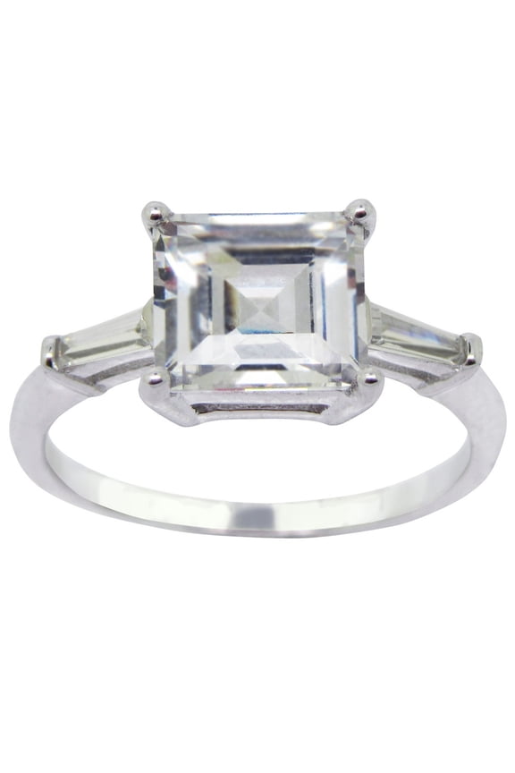 LaRaso Co Vintage Aascher Princess Cut CZ Sterling Silver Engagement Ring Size 9