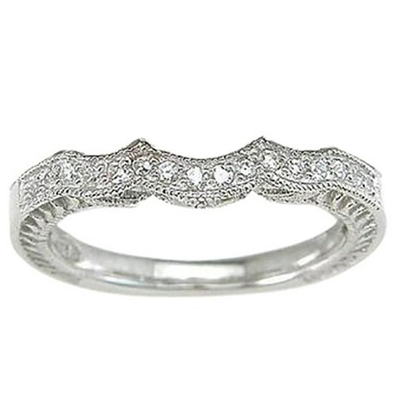 LaRaso Co Wedding Band for 3 Stone Engagement Ring .925 Sterling Silver (9)