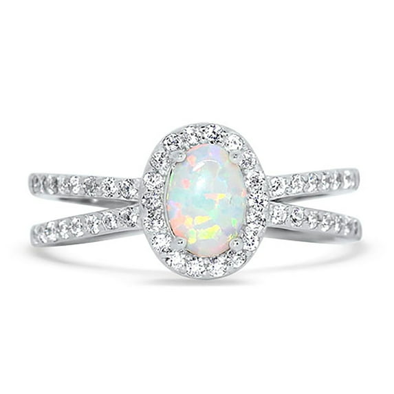 LaRaso & Co White Opal Promise Engagement Ring Size 8
