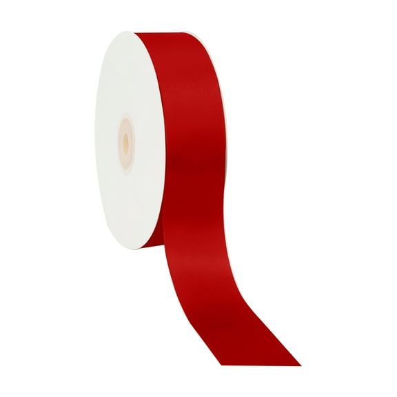 LaRibbons Red 1 1/2" Double Face Satin Ribbon, 50 Yards