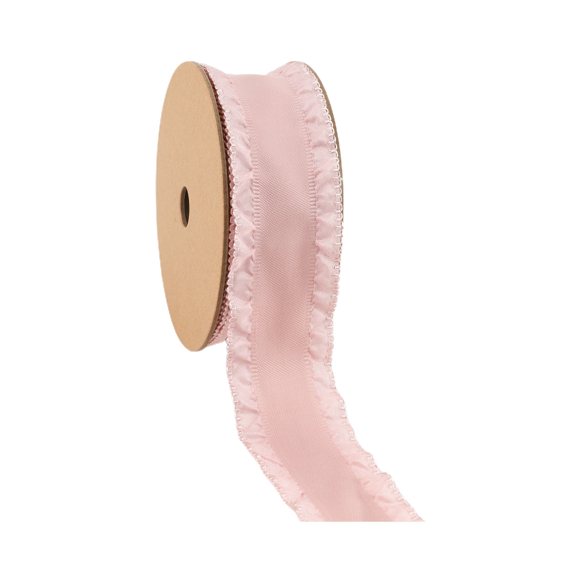 LaRibbons 1 1/2" Ruffle Ribbon, Pink, 20 Yard Roll