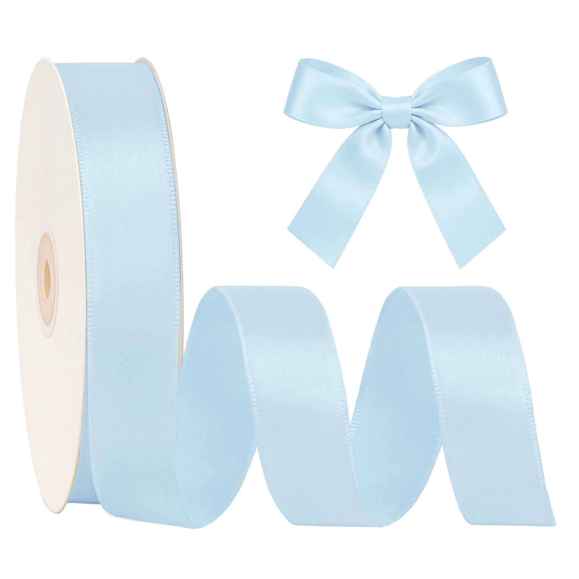 LaRibbons 1 1/2" Single Face Satin Ribbon, French Blue, 50 Yard