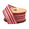 thumbnail image 1 of LaRibbons 1 1/2" Wired Ribbon | "Striped" Red/White | 10 Yard Roll, 1 of 4
