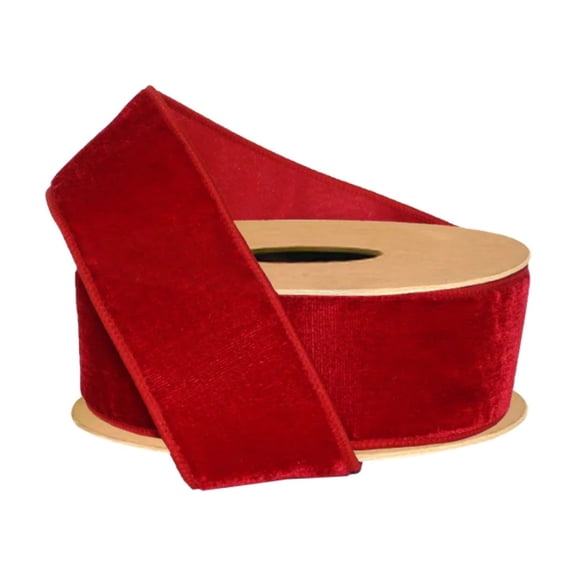 LaRibbons 2 1/2" Red Ribbon Velvet, 10 Yard Roll