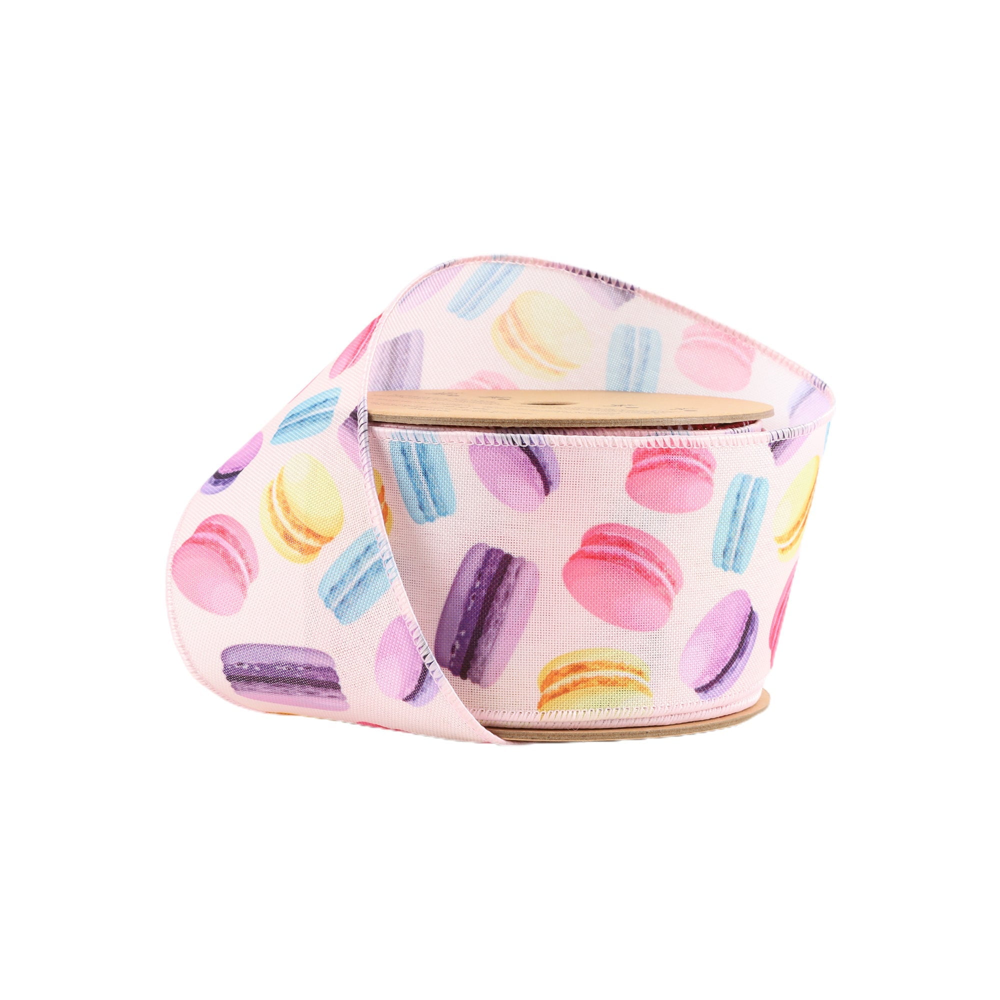 LaRibbons 2 1/2" Wired Ribbon, Pastel All Over Macaroon, 10 Yard Roll