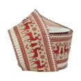 thumbnail image 1 of LaRibbons 2 1/2" Wired Ribbon | "Reindeer" Natural/Red | 10 Yard Roll, 1 of 2