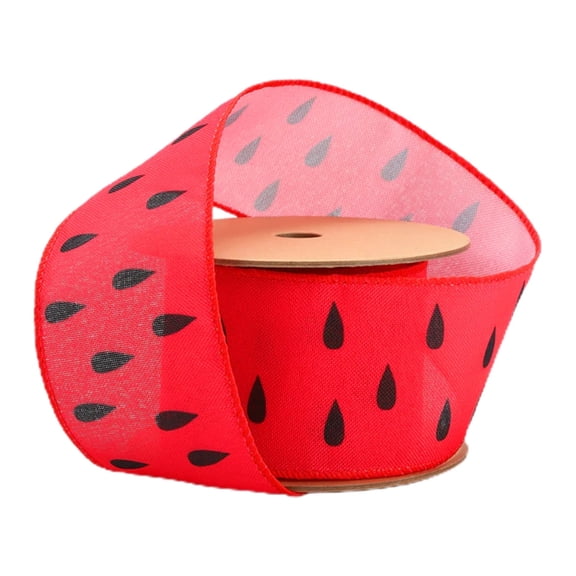 LaRibbons 2 1/2" Wired Ribbon | Watermelon Seeds | 10 Yard Roll