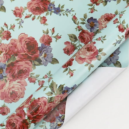 LaRibbons 24" x 417' Wrapping Paper Half Ream | Blue Floral