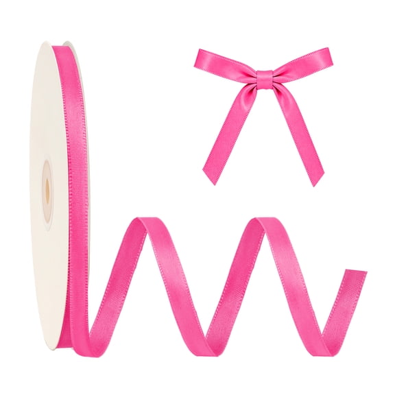 LaRibbons 3/8" Double Face Satin Ribbo, Shocking Pink, 100 Yards