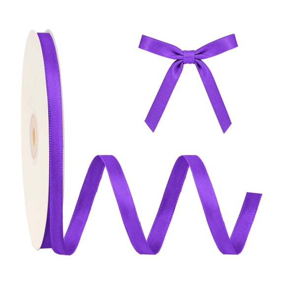LaRibbons 3/8" Purple Double Face Satin Ribbon, 100 Yards