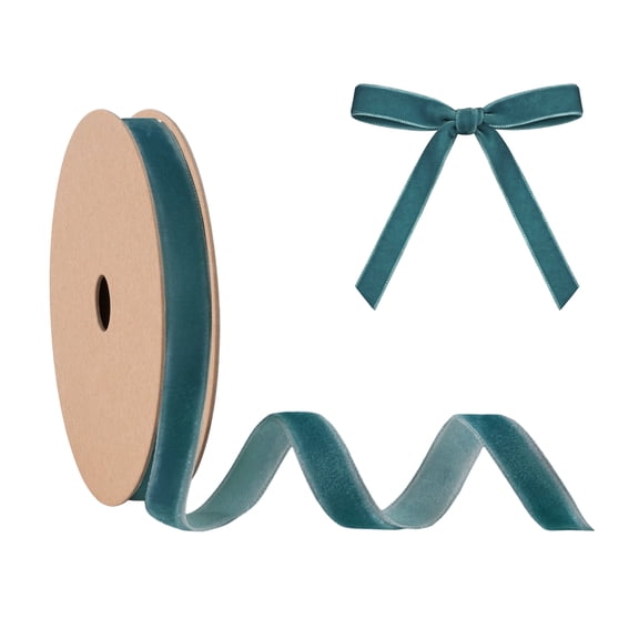 LaRibbons 3/8" Velvet Ribbon Peacock, 10 Yard Roll
