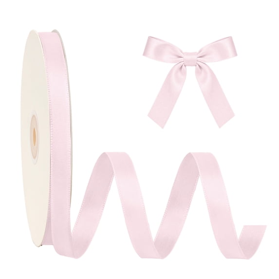 LaRibbons 5/8" Pink Double Face Satin Ribbon, 100 Yards