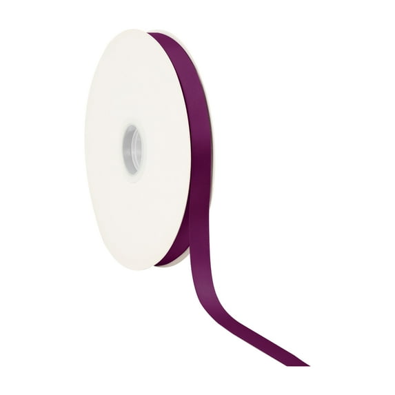 LaRibbons 5/8" Single Face Satin Ribbon, Wine, 100 Yard