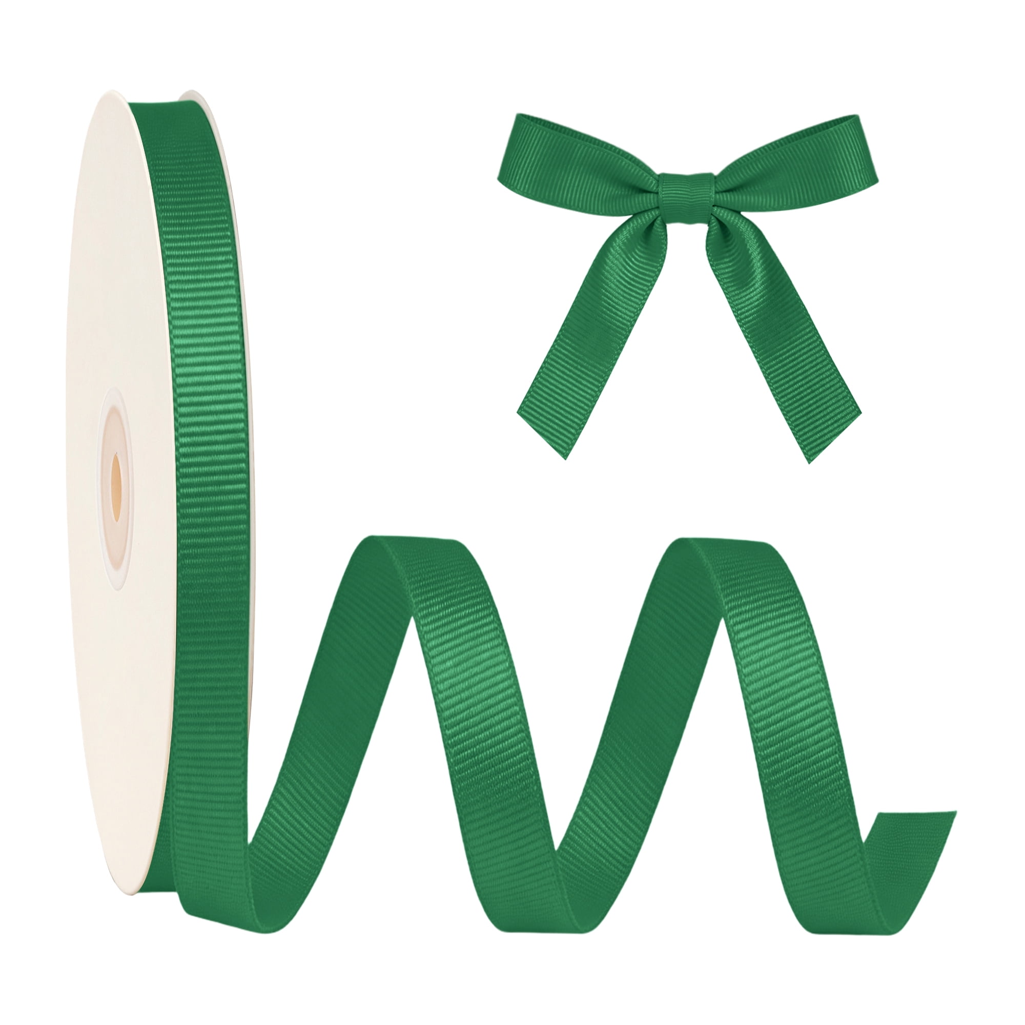 LaRibbons 5/8" Textured Grosgrain Ribbon, Forest, 100 Yard Roll