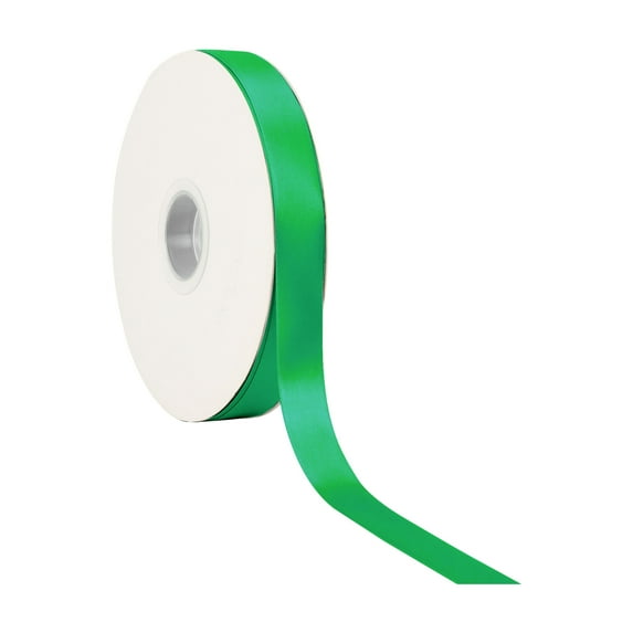 LaRibbons 7/8" Single Face Satin Ribbon, Emerald, 100 Yard
