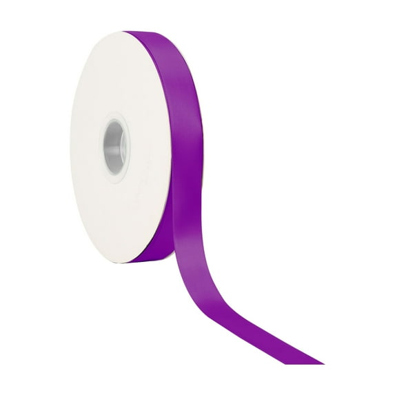 LaRibbons 7/8" Single Face Satin Ribbon Purple, 100 Yard