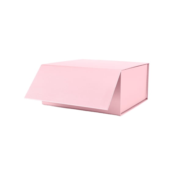 LaRibbons 8" x 8" x 4" Collapsable Gift Box w/ Magnetic Square Flap Lid, Pink