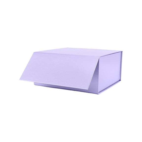 LaRibbons 8" x 8" x 4" Collapsable Gift Box w/ Magnetic Square Flap Lid, Purple