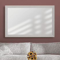 LaRue Nickel, Silver Framed Wall Mirror, Rectangular Vanity Mirror, Multiple Sizes