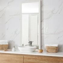 LaRue White Framed Wall Mirror, Rectangular Vanity Mirror, Multiple Sizes