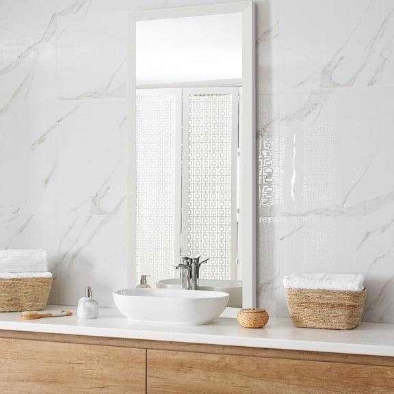 LaRue White Framed Wall Mirror, Rectangular Vanity Mirror, Multiple Sizes