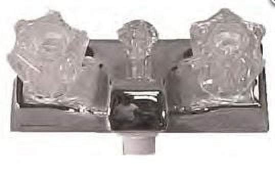 4-Inch Wall-Mounted Chrome and Clear Knob Faucet