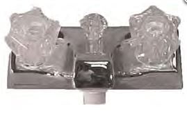 4-Inch Wall-Mounted Chrome and Clear Knob Faucet