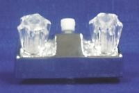 White 4-Inch Dual Handle Shower Valve with Crystal Acrylic Knobs