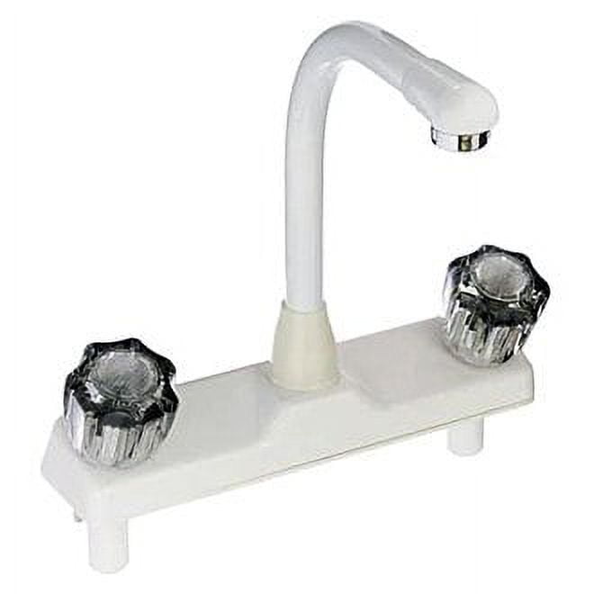 LaSalle Bristol 20380R147WABX - Plastic White Kitchen High Rise Faucet with Smoked Knobs