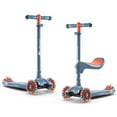 thumbnail image 1 of Lascoota 3-Wheel Kick Scooter - Convertible Sit & Stand Design - Motion-Activated LED Wheels - Adjustable Lean-to-Steer Handlebar - Sky Blue, Ages 3-12, 1 of 11