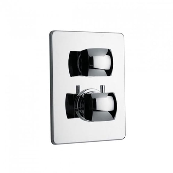 LaToscana Lady Thermostatic Valve With 2-Way Diverter Volume Control Complete Unit Silver Brushed